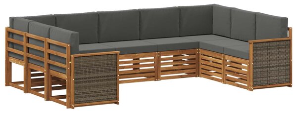 VidaXL Szegmentált kanapé szett párnával 7 pcs Természetes és antracit