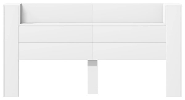 VidaXL Fejtámla LED -es lámpákkal Fehér 200 x 16,5 x 103,5 cm Faanyag