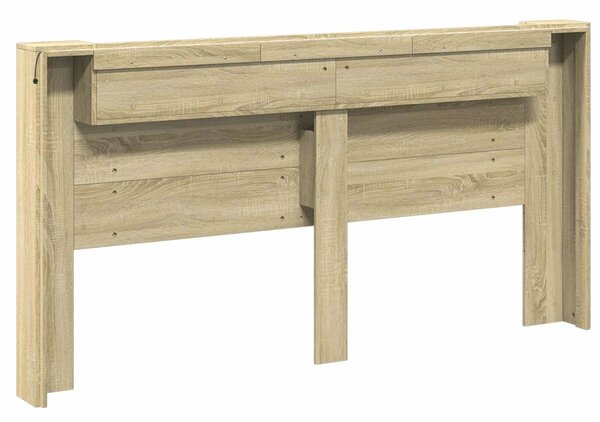 VidaXL Fejtámla polcokkal Sonoma tölgy 200 x 16,5 x 103,5 cm Faanyag