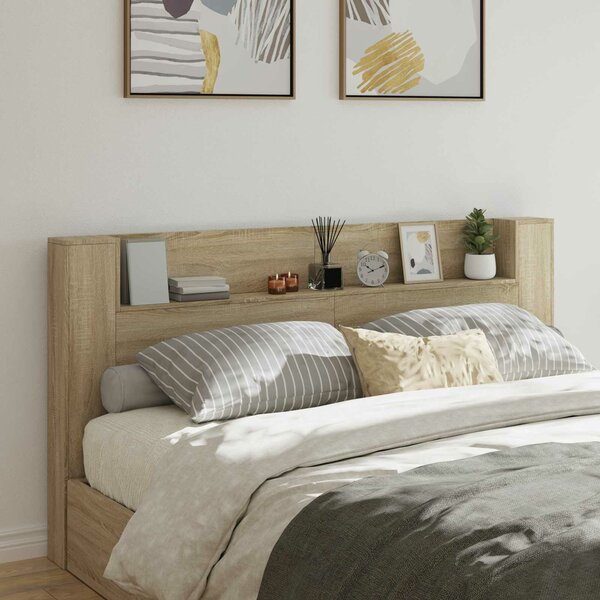 VidaXL Fejtámla polcokkal Sonoma tölgy 200 x 16,5 x 103,5 cm Faanyag