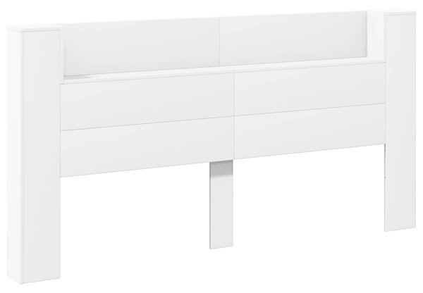VidaXL Fejtámla LED -es lámpákkal Fehér 200 x 16,5 x 103,5 cm Faanyag