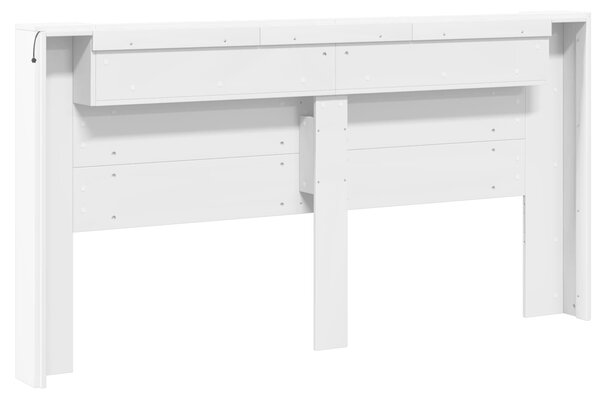 VidaXL Fejtámla LED -es lámpákkal Fehér 200 x 16,5 x 103,5 cm Faanyag