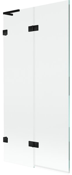 Mexen Lunar L, kétszárnyú kádparaván bal oldali 90 x 150 cm, átlátszó üveg, matt fekete, 897L-090-100-70-00-L