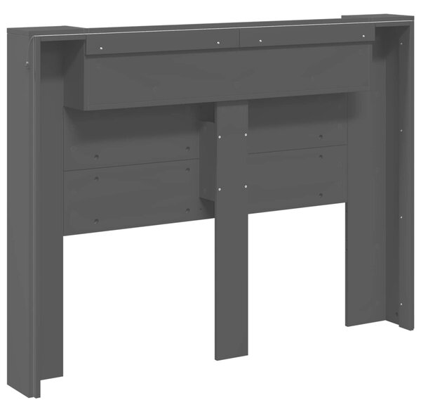 VidaXL Fejtámla LED -es lámpákkal Fekete 140 x 16,5 x 103,5 cm Faanyag