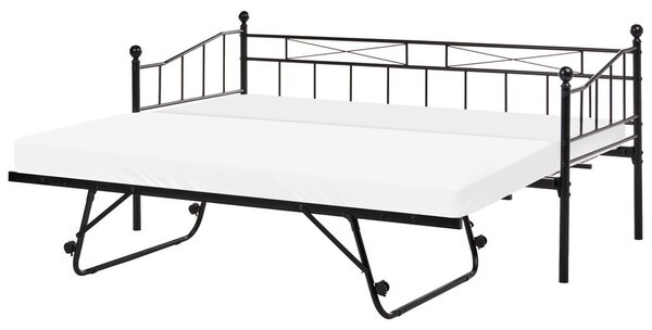 Heverő Fém LOUANNEC 90 x 200 cm Kihúzható Fekete