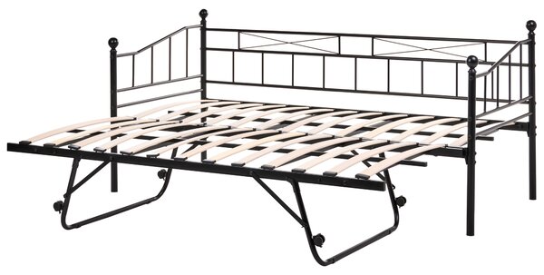 Heverő Fém LOUANNEC 90 x 200 cm Kihúzható Fekete