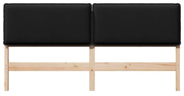 VidaXL Kárpitozott fejtámla Természetes és fekete 180 cm Tömör fenyőfa