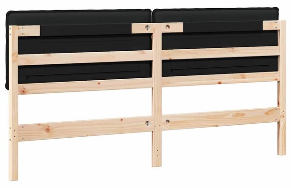 VidaXL Kárpitozott fejtámla Természetes és fekete 180 cm Tömör fenyőfa