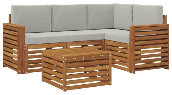 VidaXL Kültéri kanapé szett 5 pcs Természetes és Világosszürke