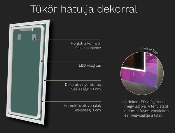 LED tükör dekorral D26