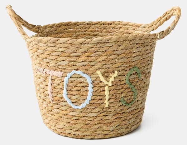 Sinsay - Fonott tárolókosár „Toys” felirattal - bézs