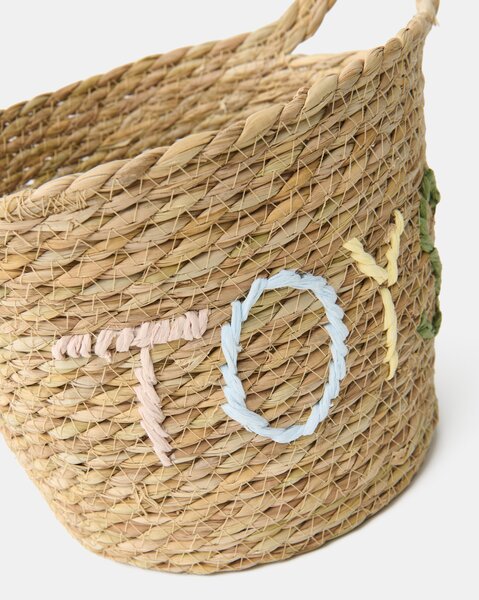 Sinsay - Fonott tárolókosár „Toys” felirattal - bézs