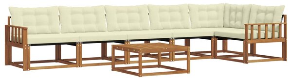 VidaXL Kültéri kanapé szett párnával 7 pcs Természetes és krémszínű