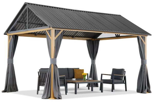 Teramo fém kerti pavilon 3x4 függönyökkel Garden Point