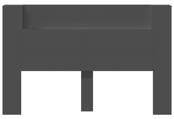 VidaXL Fejtámla LED -es lámpákkal Fekete 160 x 16,5 x 103,5 cm Faanyag