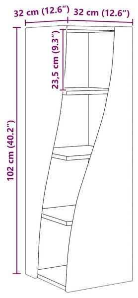 VidaXL Sarokszekrény Fehér 32x32x102cm Faanyag