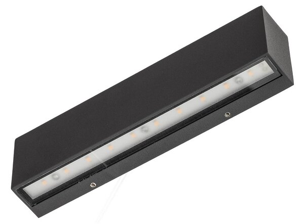 Lucande LED kültéri fali lámpa Elvira, antracit, fém, meleg fehér, IP65, Fekete, Alumínium, Modern