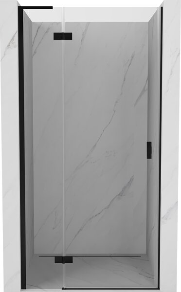 Mexen Mist-H L, 1 szárnyú zuhanyajtó bal oldali 75 cm, átlátszó üveg, fekete profil, 8A5L-075-000-70-00-L