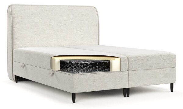 Krémszínű ágyneműtartós boxspring ágy 160x200 cm Melba – Maison de Rêve
