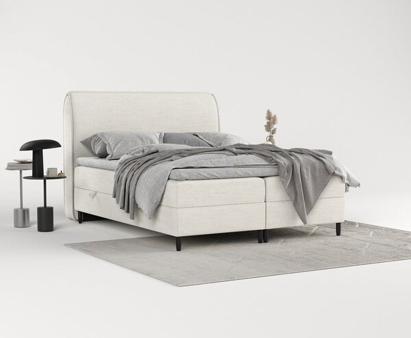 Krémszínű ágyneműtartós boxspring ágy 160x200 cm Melba – Maison de Rêve