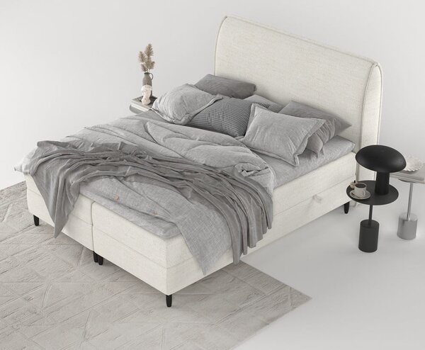 Krémszínű ágyneműtartós boxspring ágy 160x200 cm Melba – Maison de Rêve