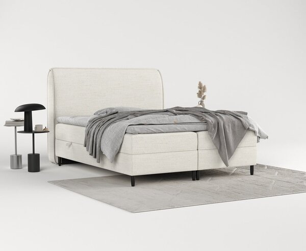 Krémszínű ágyneműtartós boxspring ágy 160x200 cm Melba – Maison de Rêve