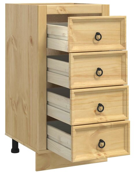 VidaXL Cabinet fiókkal tárolóval Méz 40 x 46 x 81,5 cm Tömör fenyőfa
