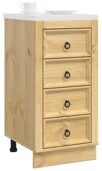 VidaXL Cabinet fiókkal tárolóval Méz 40 x 46 x 81,5 cm Tömör fenyőfa