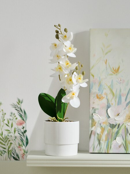 Sinsay - Umelá dekoratívna orchidea v kvetináči - fehér