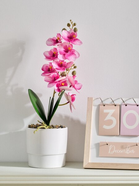 Sinsay - Umelá dekoratívna orchidea v kvetináči - rózsaszín