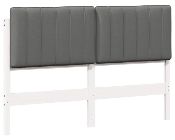 VidaXL Kárpitozott fejtámla fejtámlával Fehér és világosszürke 140 cm