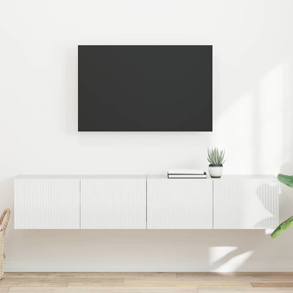 VidaXL TV Fali Szekrény 2 pcs Fényes Fehér 78,5 x 31 x 29,5 cm Faanyag