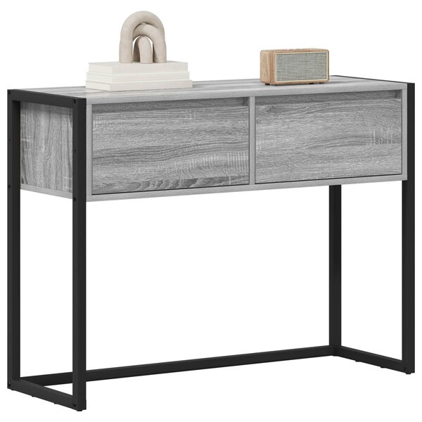 VidaXL Végasztal fiókkal Szürke Sonoma 100 x 36 x 75 cm Faanyag