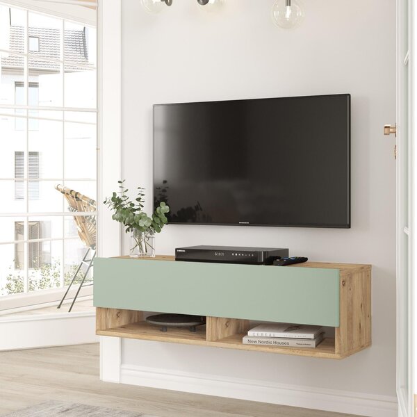 TV asztal/Szekrény France 13 (atlanti fenyő + zöld)