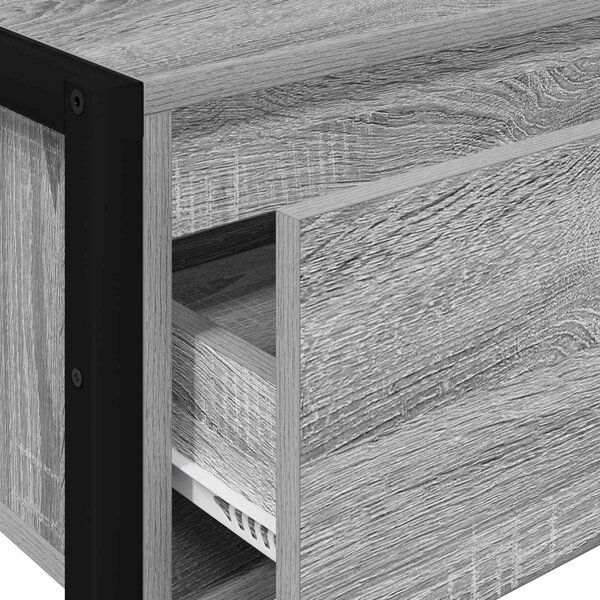 VidaXL Végasztal fiókkal Szürke Sonoma 100 x 36 x 75 cm Faanyag