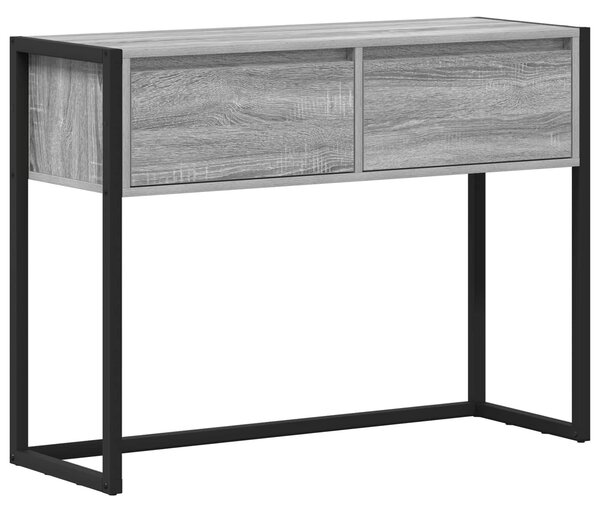 VidaXL Végasztal fiókkal Szürke Sonoma 100 x 36 x 75 cm Faanyag