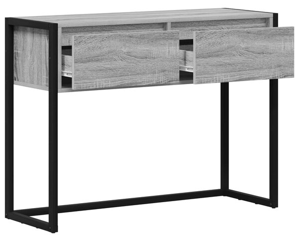 VidaXL Végasztal fiókkal Szürke Sonoma 100 x 36 x 75 cm Faanyag