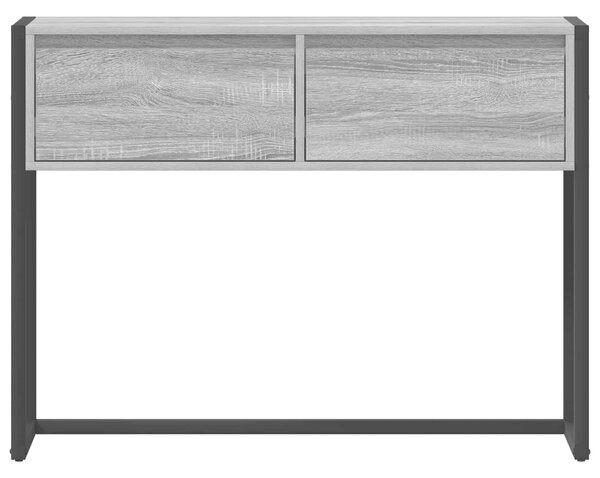 VidaXL Végasztal fiókkal Szürke Sonoma 100 x 36 x 75 cm Faanyag