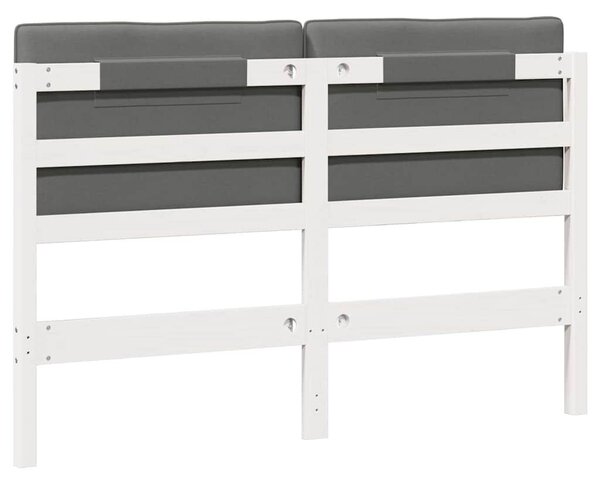 VidaXL Kárpitozott fejtámla fejtámlával Fehér és világosszürke 140 cm