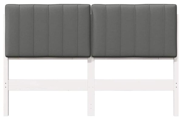 VidaXL Kárpitozott fejtámla fejtámlával Fehér és világosszürke 140 cm