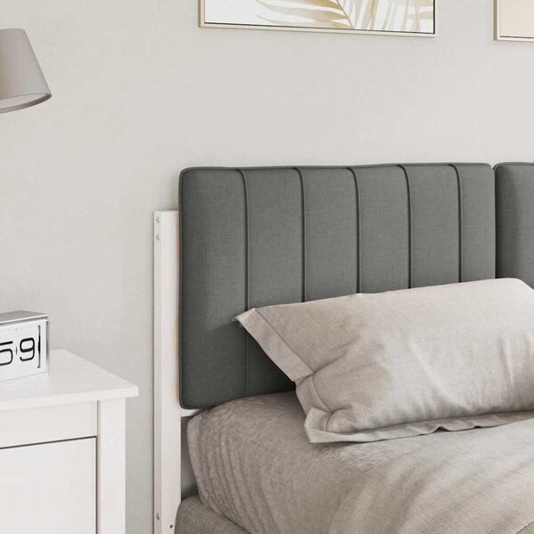 VidaXL Kárpitozott fejtámla fejtámlával Fehér és világosszürke 140 cm