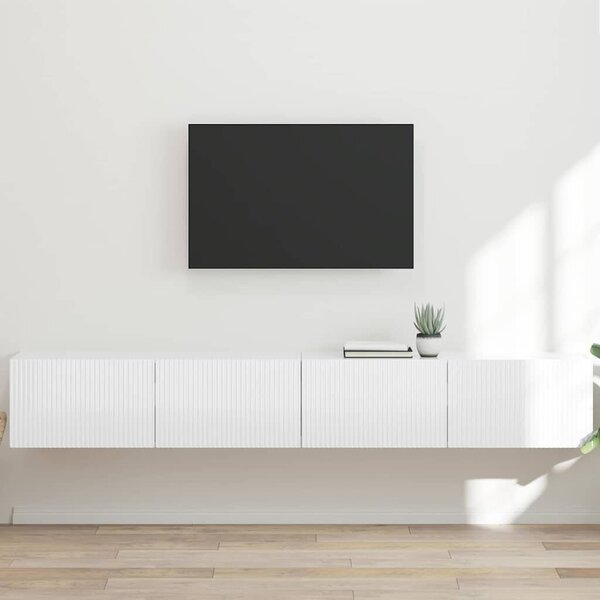 VidaXL TV Fali Szekrény 2 pcs Fényes Fehér 60 x 31 x 29.5 cm Faanyag