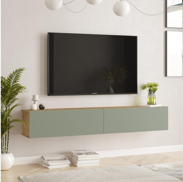 TV asztal/Szekrény France 8 (atlanti fenyő + zöld)