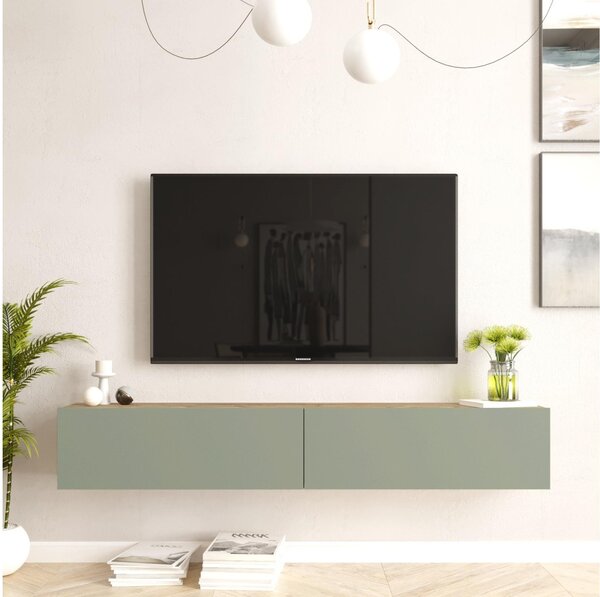 TV asztal/Szekrény France 8 (atlanti fenyő + zöld)