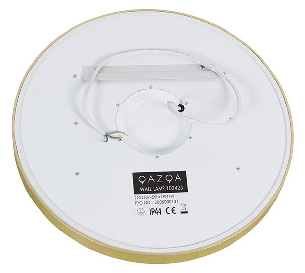Fürdőszobai tükör arany 50 cm LED-del, 3 fokozatban dimmelhető, érintőgombos, kerek - Miral