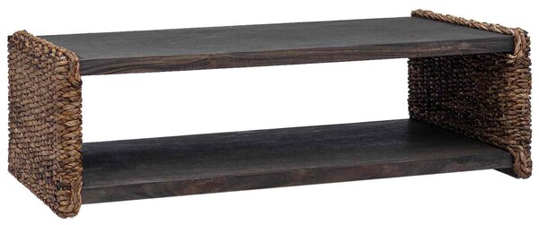 VidaXL Dohányzóasztal Természetes 110 x 55 x 35 cm Tömör Mahagóni Fa