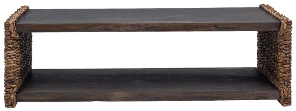 VidaXL Dohányzóasztal Természetes 110 x 55 x 35 cm Tömör Mahagóni Fa