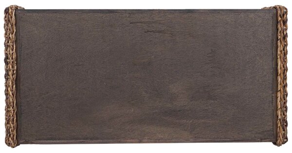 VidaXL Dohányzóasztal Természetes 110 x 55 x 35 cm Tömör Mahagóni Fa