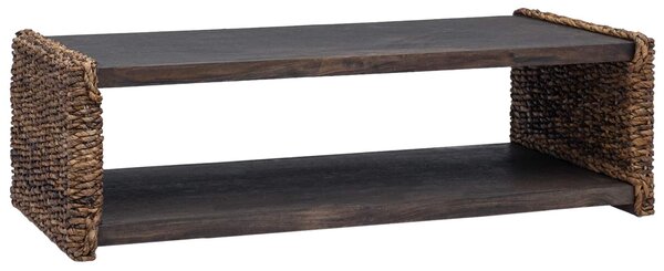 VidaXL Dohányzóasztal Természetes 110 x 55 x 35 cm Tömör Mahagóni Fa