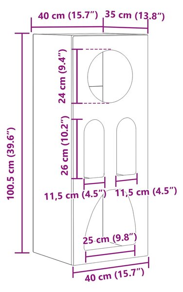 VidaXL Széf ELST Magas Fényű Fehér 40 x 35 x 100,5 cm Szerelt Fa
